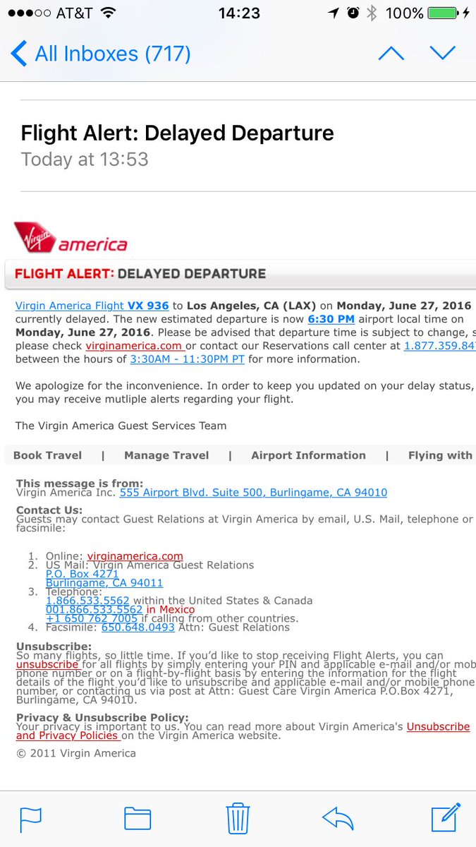 Neill_king1's tweet photo. @VirginAmerica another week, another delay https://t.co/d1ENWJFZCP