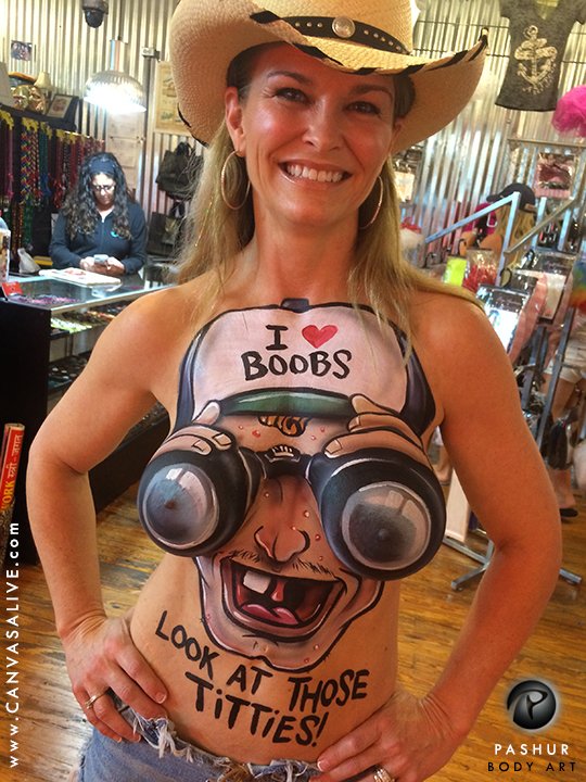 I call this piece I body painted at Fantasy Fest, Boobnoculars!!! 