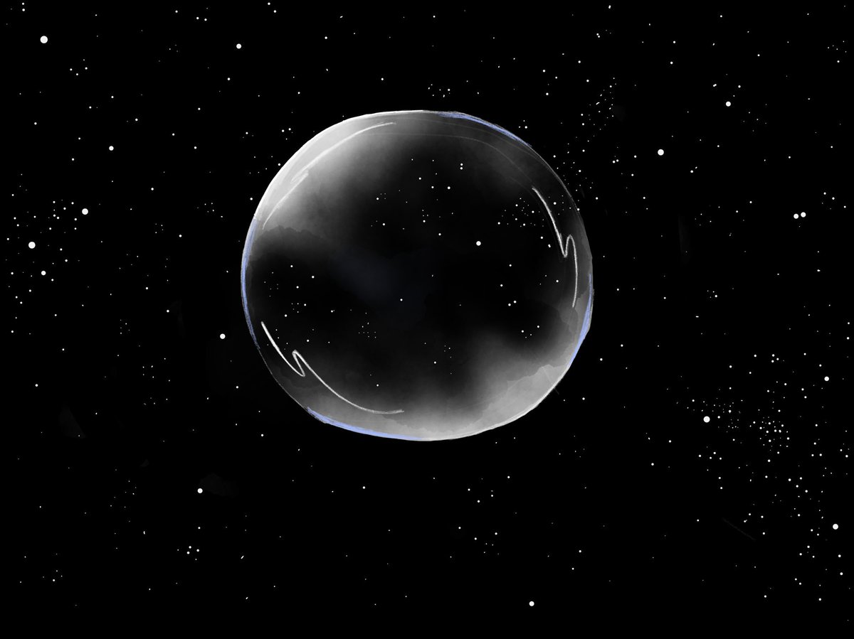 FireflyPaints's tweet photo. "Bubble in space." #digitalart #paper by @FiftyThree https://t.co/uMxt6jUbos
