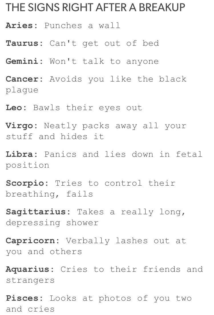 astrologydaiIy's tweet image. the signs right after a breakup