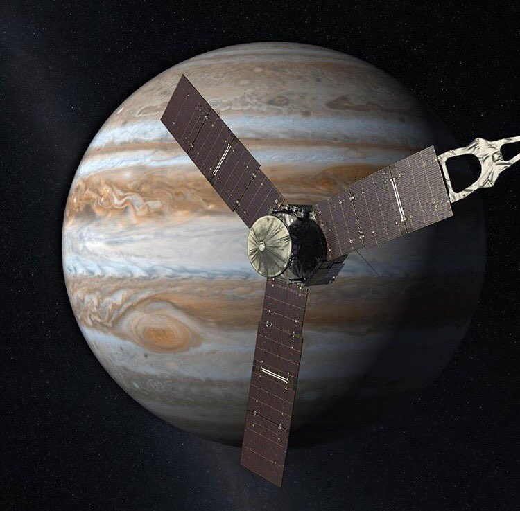 eddiworks's tweet photo. On July 4th NASA's #Juno spacecraft will enter orbit around #Jupiter and pass closer than any spacecraft before! 🚀 https://t.co/3teHv5VvQt