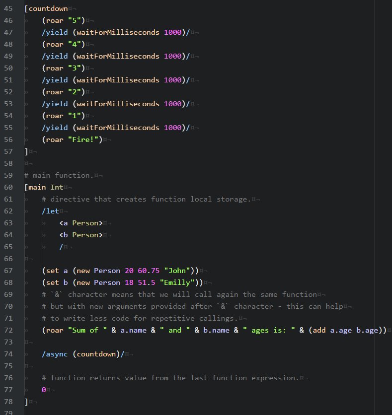 PsichiX's tweet photo. Coroutines in #jaeger functional #programming language based on #intuicio 4 platform - one of my for #gamedev :3 https://t.co/PEEOOsIhkD