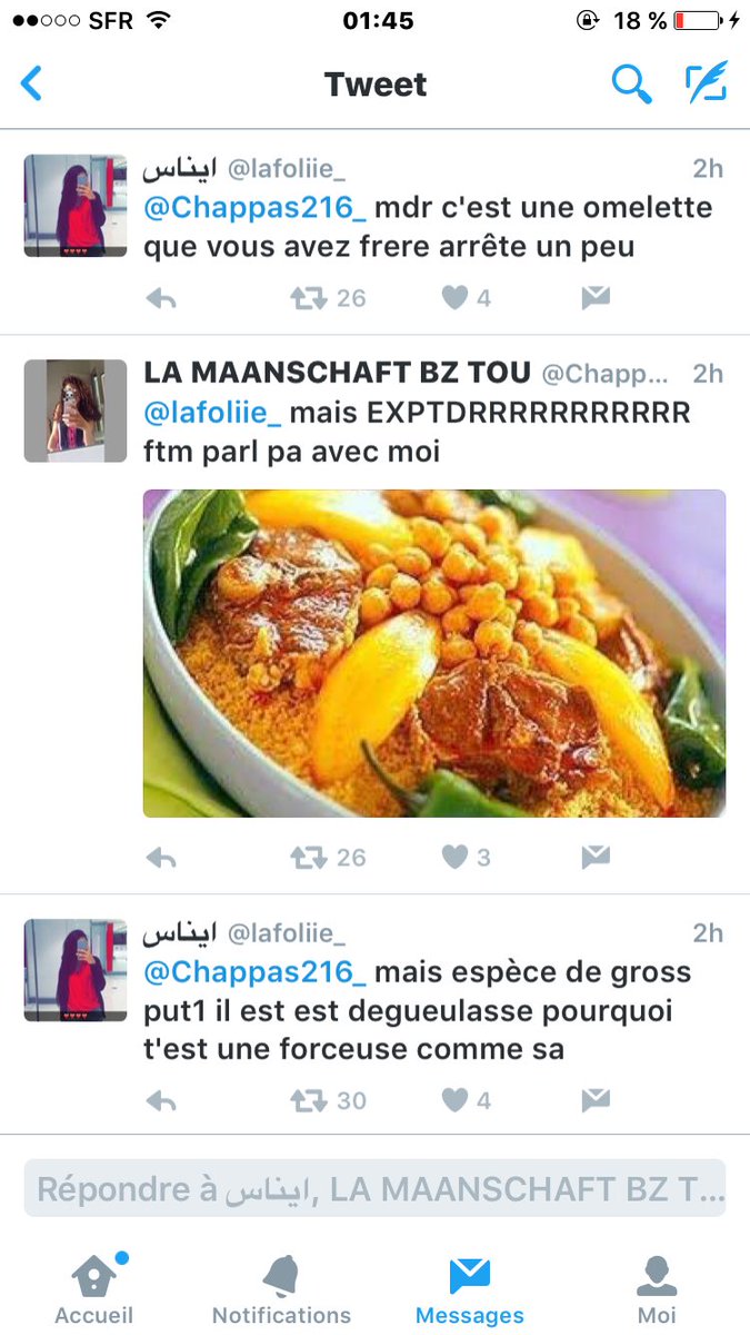 starfoutchip's tweet photo. Jsuis archi morte elles se sont embrouiller pour du couscous 😂😂😂 https://t.co/gVCxn1KfKt