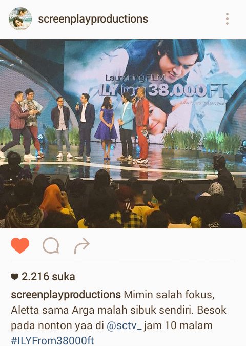 zahrrrrrraaa's tweet photo. Jangan lupa malam ini ada konser #ILYFrom38000ft di @SCTV_ pk.22.00wib @tisatspinkluv @ILYF38000Feet @michelleziu https://t.co/5op4ghFxUO