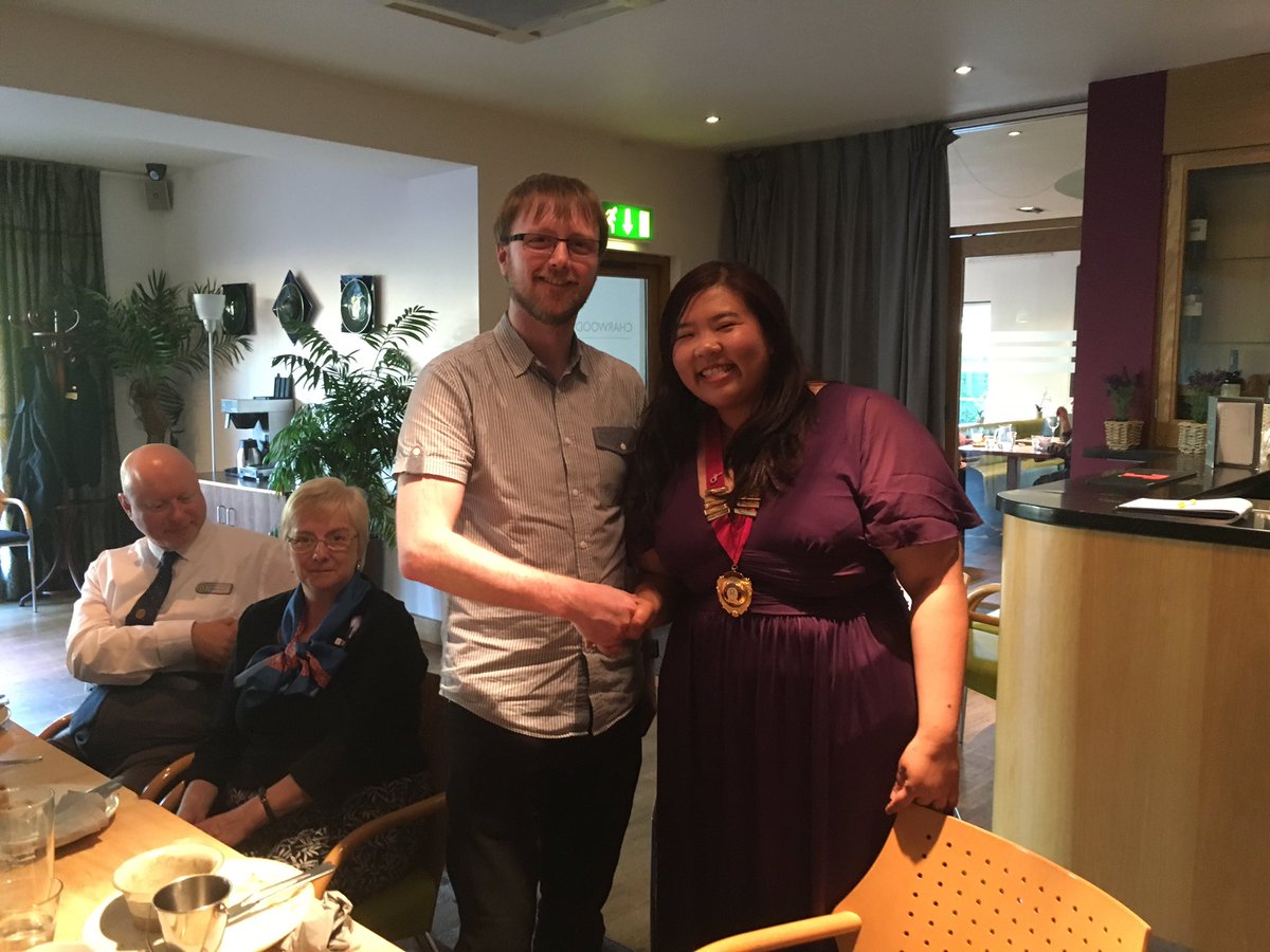 EdinRotaract's tweet photo. Celebrating incoming committee &amp; thanking outgoing committee. Thanks to all the Rotary #D1020 support! #rotaract https://t.co/C5xpBHVdH7