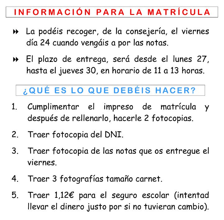 CFGM_Admon's tweet photo. Información de interés para echar la matrícula de 2° https://t.co/drM04AFRtj