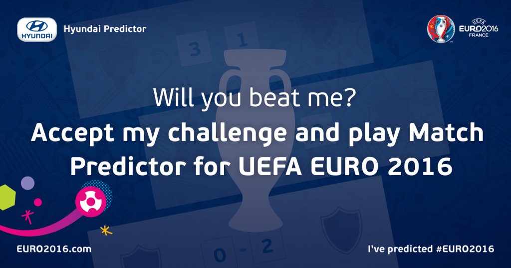 peterwhite0033's tweet photo. Can you beat me? Accept my challenge to play UEFA EURO 2016 match predictor!   
https://t.co/CXiyvTayXx https://t.co/qxzzwoovIE
