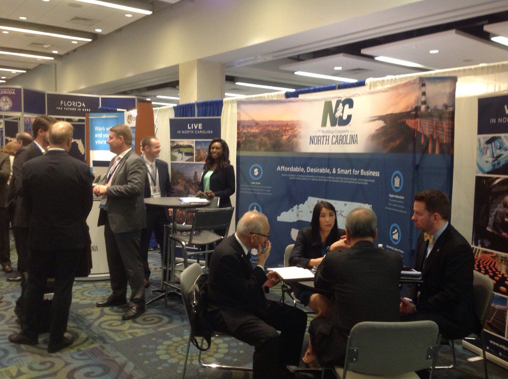 The North Carolina booth at #SelectUSASummit is buzzing! Come visit, y'all! @edpnc