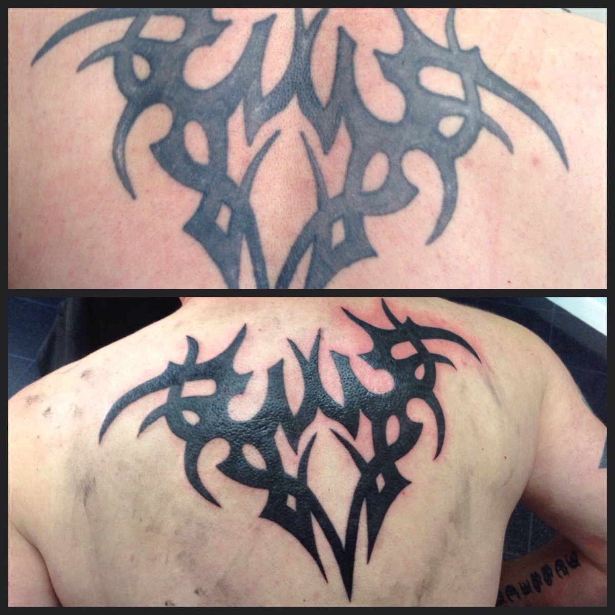 Metalmandj's tweet photo. My first revamp work, #tattoo #ink #rework #onebloodtattoo #metalman #tribal #onesitting #accrington https://t.co/otINUaL57w