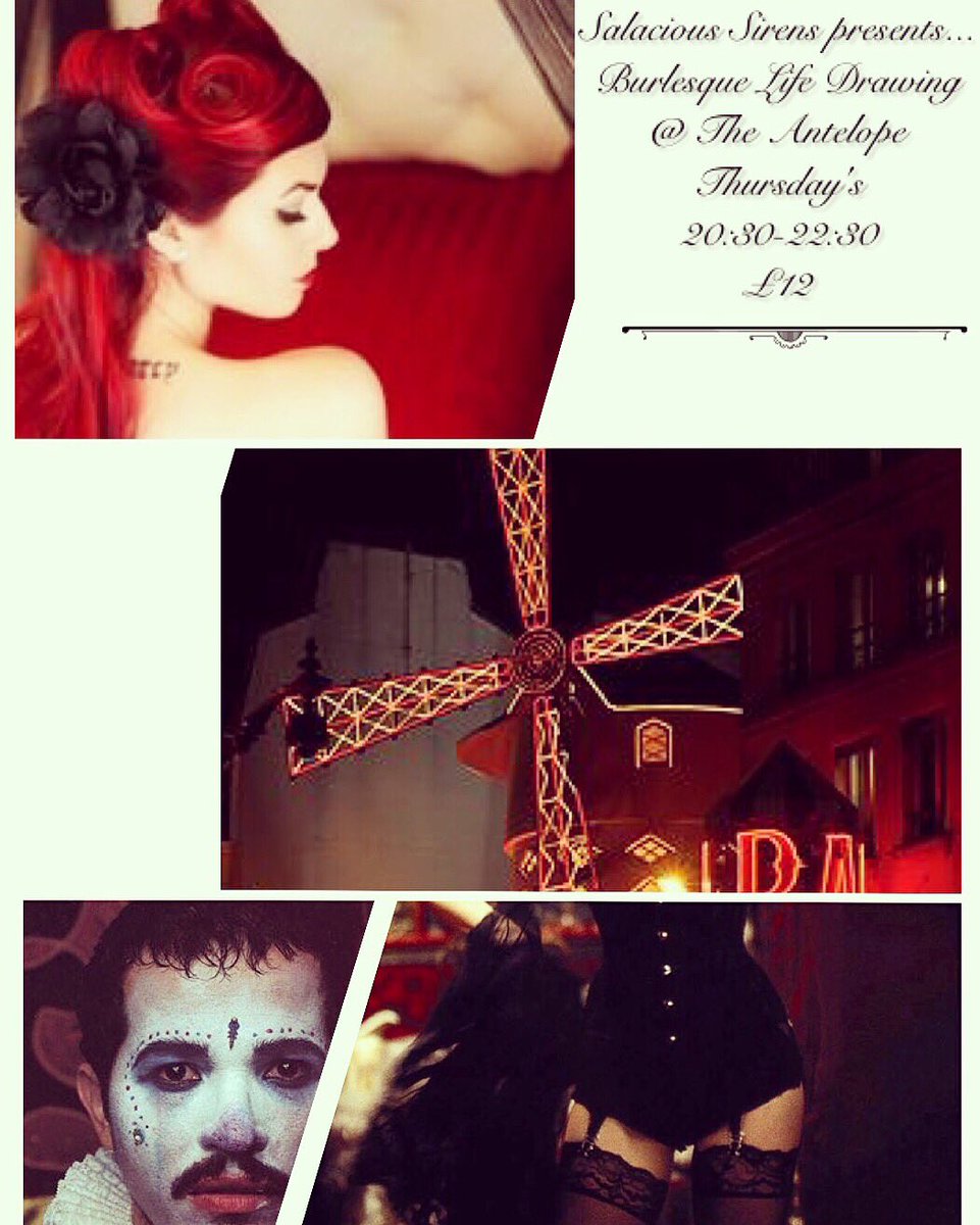 BebeBoheme's tweet photo. Burlesque LifeDrawing 
Thursdays
@theantelopesw17 
£12
8:30-10:30pm #tooting #lifedrawing #SalaciousSirens #art https://t.co/XHc6xeM2vm
