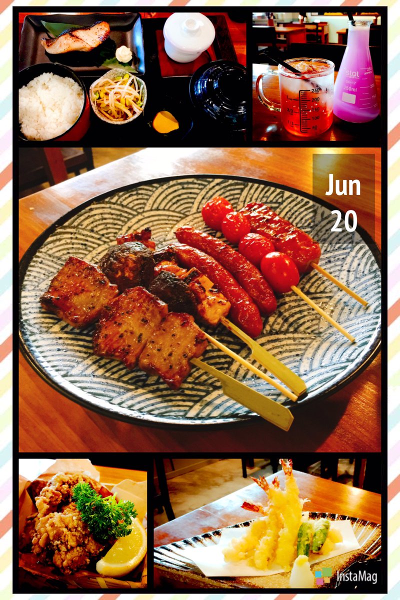 Neilkorea's tweet photo. @japanesefood #ηΎε³γγ #yummy #IluvJapanesefood #lunch #tempura #skewer #deepfriedchicken #grilledcodfish https://t.co/qf59WxIgI4