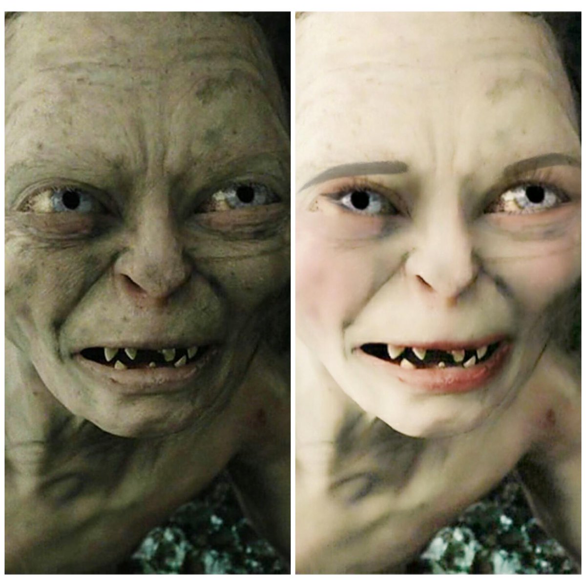 Jesse-Lee Lafferty on Twitter: "Just used a #Makeup app #Gollum When girls you don't #MakeupMonday #lordoftherings #funny https://t.co/ztYWLT7DQg" Twitter