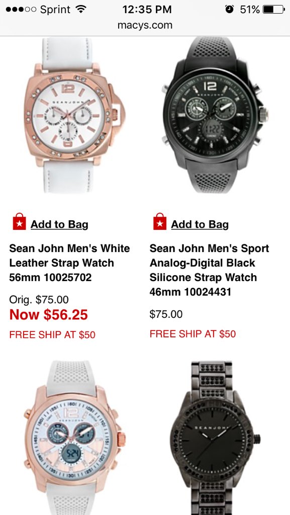 sean john watches macy's