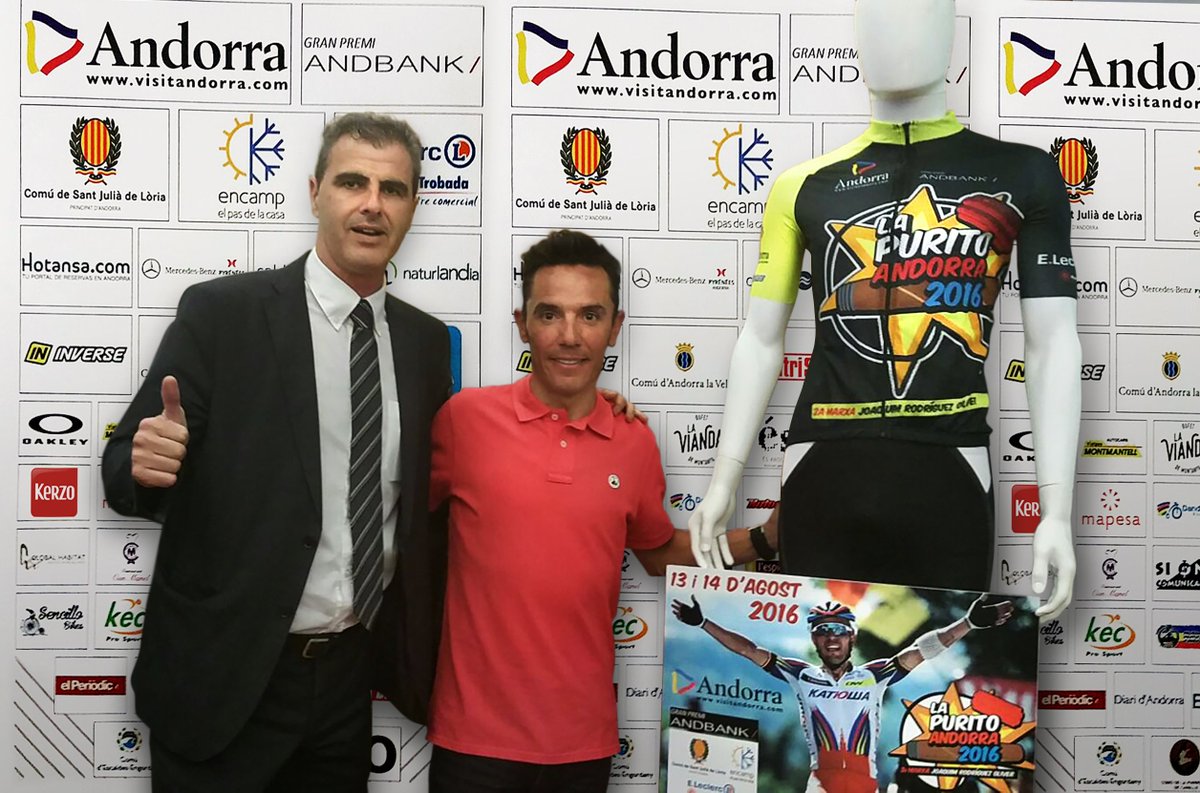 El 14/8 se celebrará LA PURITO ANDORRA. Foto presentación de la carrera patrocinada por Kerzo con <a href="/puritorodriguez/">Joaquim Rodríguez</a>