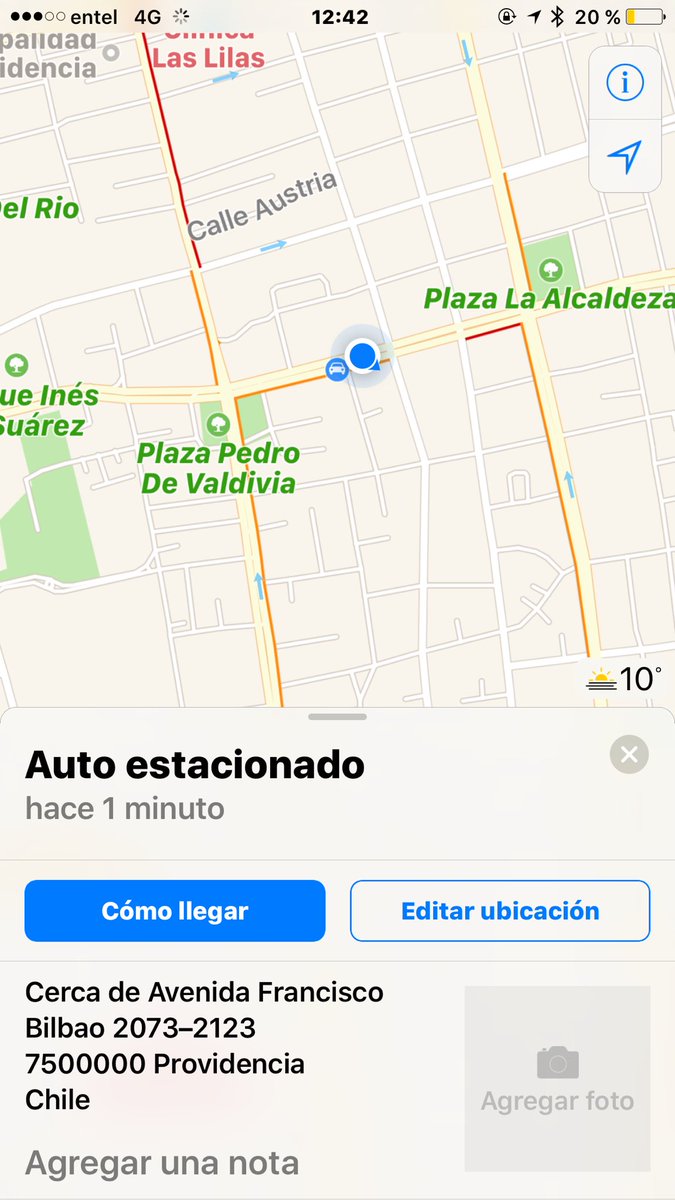 Nicolassymmes's tweet photo. Una de las grandes novedades de #ios10 es que te avisa donde estacionaste el auto....! #apple6s les dejo screenshot https://t.co/yz0cDvsw4w