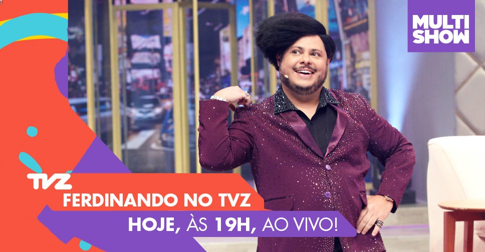 multishow's tweet photo. AmoOor! Se prepara que hoje o #TVZ é AO VIVO com ninguém mais, ninguém menos que FERDINANDO: https://t.co/b7HRU5we5e https://t.co/r1rFwfDlGC