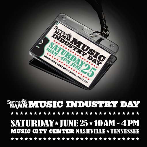 NAMMShow's tweet photo. Join us 6/25 as #SummerNAMM opens its doors to #music professionals on Music Industry Day! https://t.co/d7bP5wyt4G https://t.co/TEa7H5VGmN