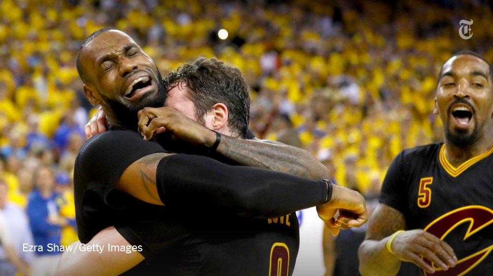 nytimes's tweet photo. Cleveland = first team to rally from 3-1 series deficit in NBA finals to win a championship https://t.co/FMj5Sd35Gp https://t.co/7D2m601Mgd
