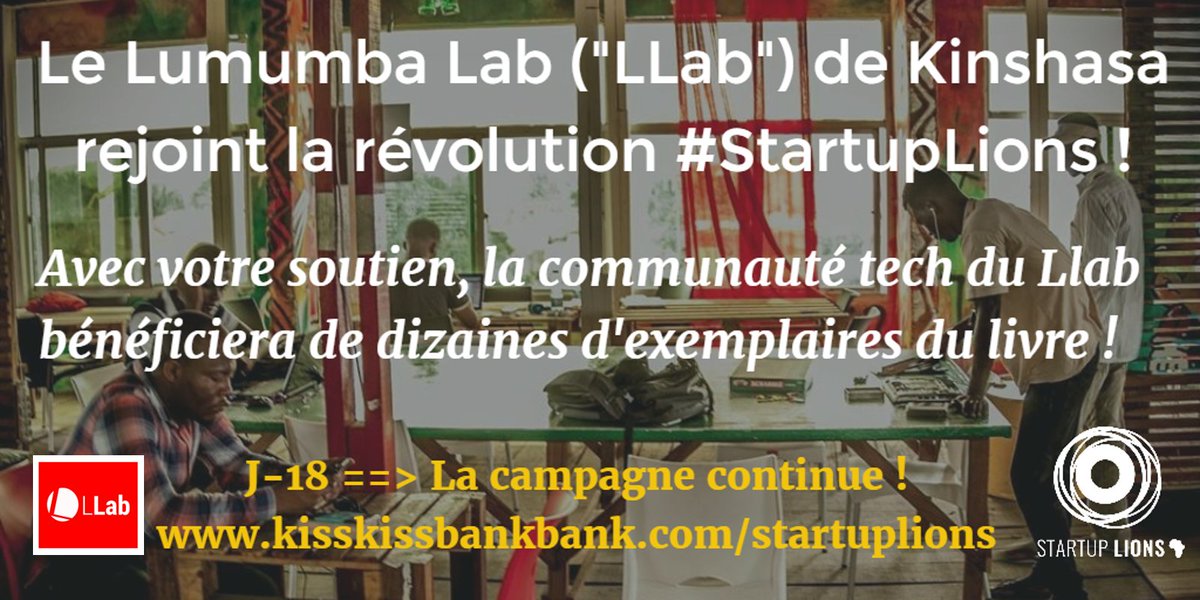 J-18 A #Kinshasa, le <a href="/LumumbaLab/">Lumumba Lab</a> devient le 1er Tech hub partenaire de #StartupLions #RDC =>bit.ly/28AZYlB