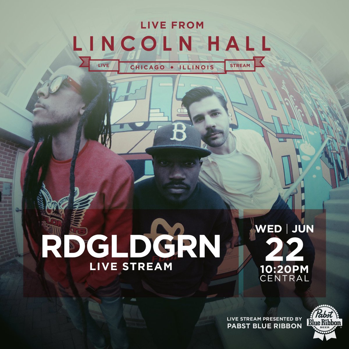 audiotreemusic's tweet photo. 2 days @RDGLDGRN is at @lincolnhall &amp; streaming on Audiotree! @PBR_USA @PabstChicago #livefromlincoln #PBR #PBRmusic https://t.co/9wJpZuKeH0