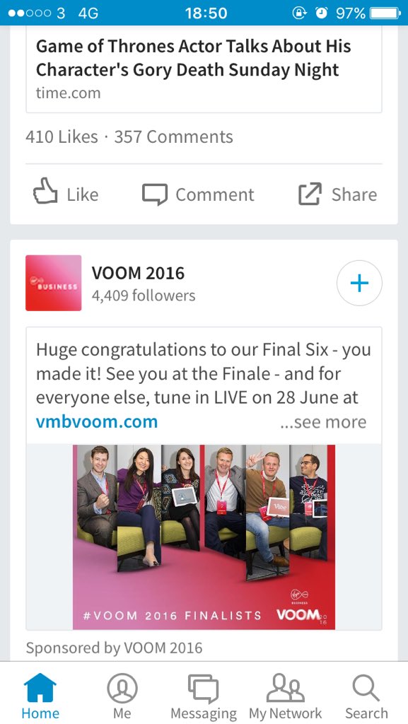 CormacChisholm's tweet image. I just had Game of Thrones spoilers on @LinkedIn! Really? I mean really? Photo cropped for reasons...#fixyourservice