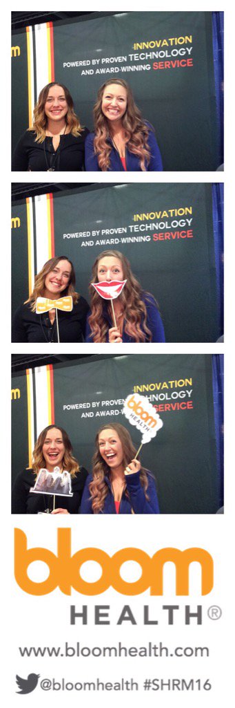 BloomHealth's tweet image. Attending #SHRM16 ? Stop by 1144 to meet the Bloom Health team and get your picture taken in our photobooth.