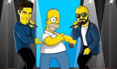 SolosNoEstamos's tweet photo. Chino y Nacho fueron ”simpsonizados” para cantar con Homero Simpson. https://t.co/8WWGh4SxPu
