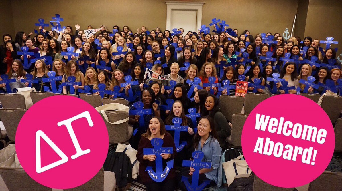 nyupanhellenic's tweet photo. We have 7 Panhellenic organizations at NYU. Our newest organization, DG, colonized this spring! #NYUPanhelLove https://t.co/6FcLqYq0NJ