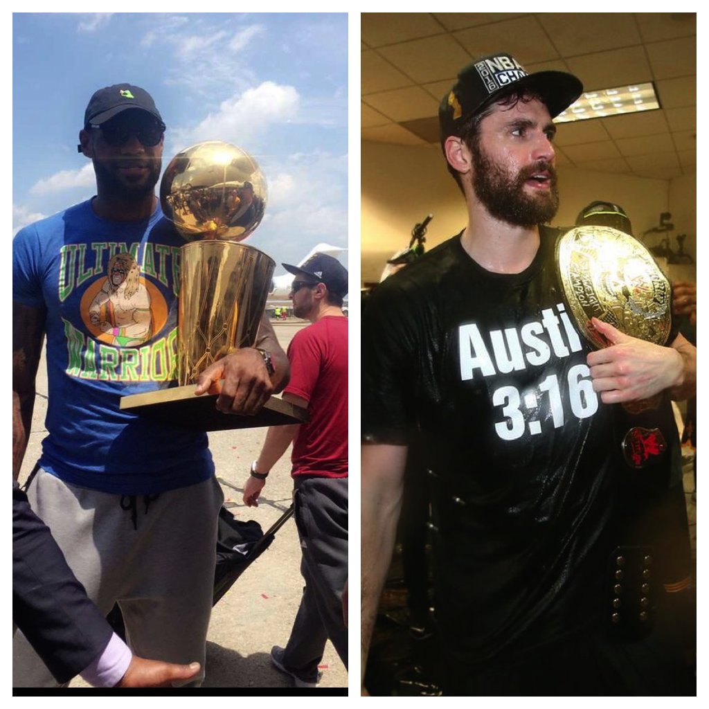 lebron wearing ultimate warrior shirt