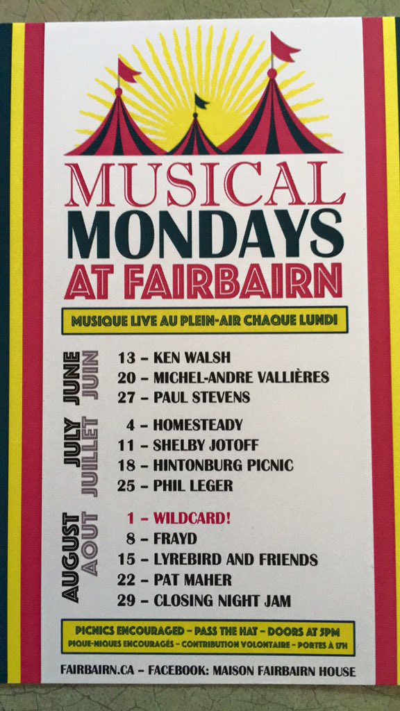 MonPetitChum's tweet photo. 2Nite &amp; every Monday its Musical Monday's in Wakefield @FairbairnHouse Pass the hat! @TourOutaouais Rain or shine! https://t.co/PcWzGBbHDO