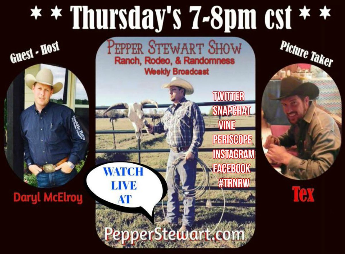 PepperStewart's tweet photo. Catch a New Live show June 23rd 7-8pm CST at https://t.co/3pGM9DDKoV #TRNRW https://t.co/MDT1sHt2CY