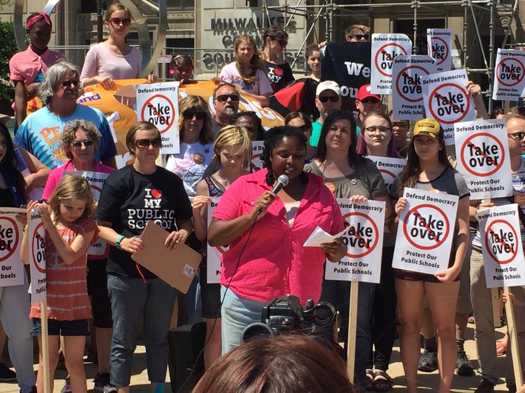 ATU998's tweet photo. MPS parents demand proven solutions; not failed experiments. #NoMPSTakeover! https://t.co/e93krGXP1d
