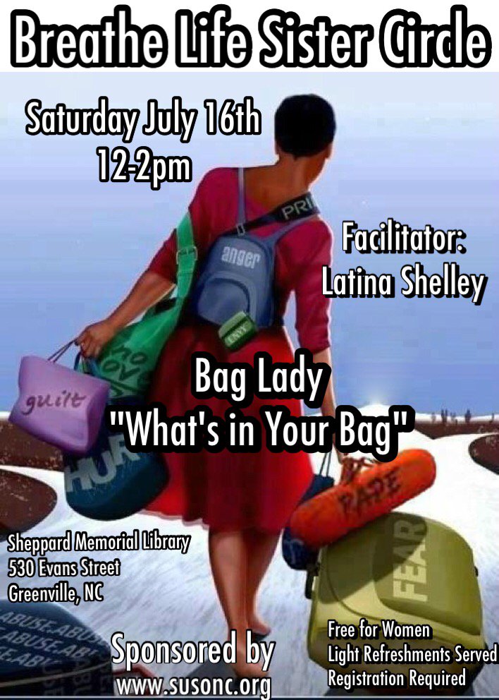 SUSONC's tweet photo. Next up #GreenvilleNC with @LatinaShelley #baglady #sistercircles #womensvoices #womenempowerment #susonc https://t.co/hVT4DaOs04