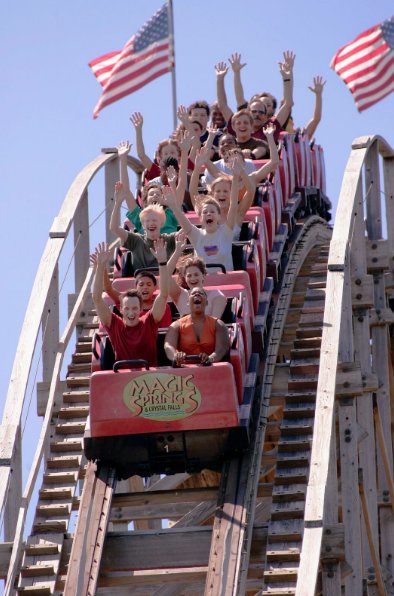 MagicSpringsFUN's tweet photo. What goes up...must come down again. And go up again. And then down. And up. And down. #RollercoasterScience https://t.co/bEgG7IguN9