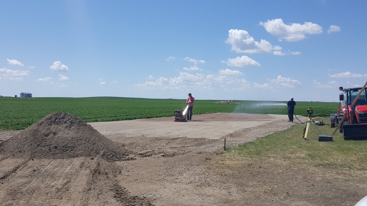 Doing a gravel pad for some hopper bottom grain bins. #compaction