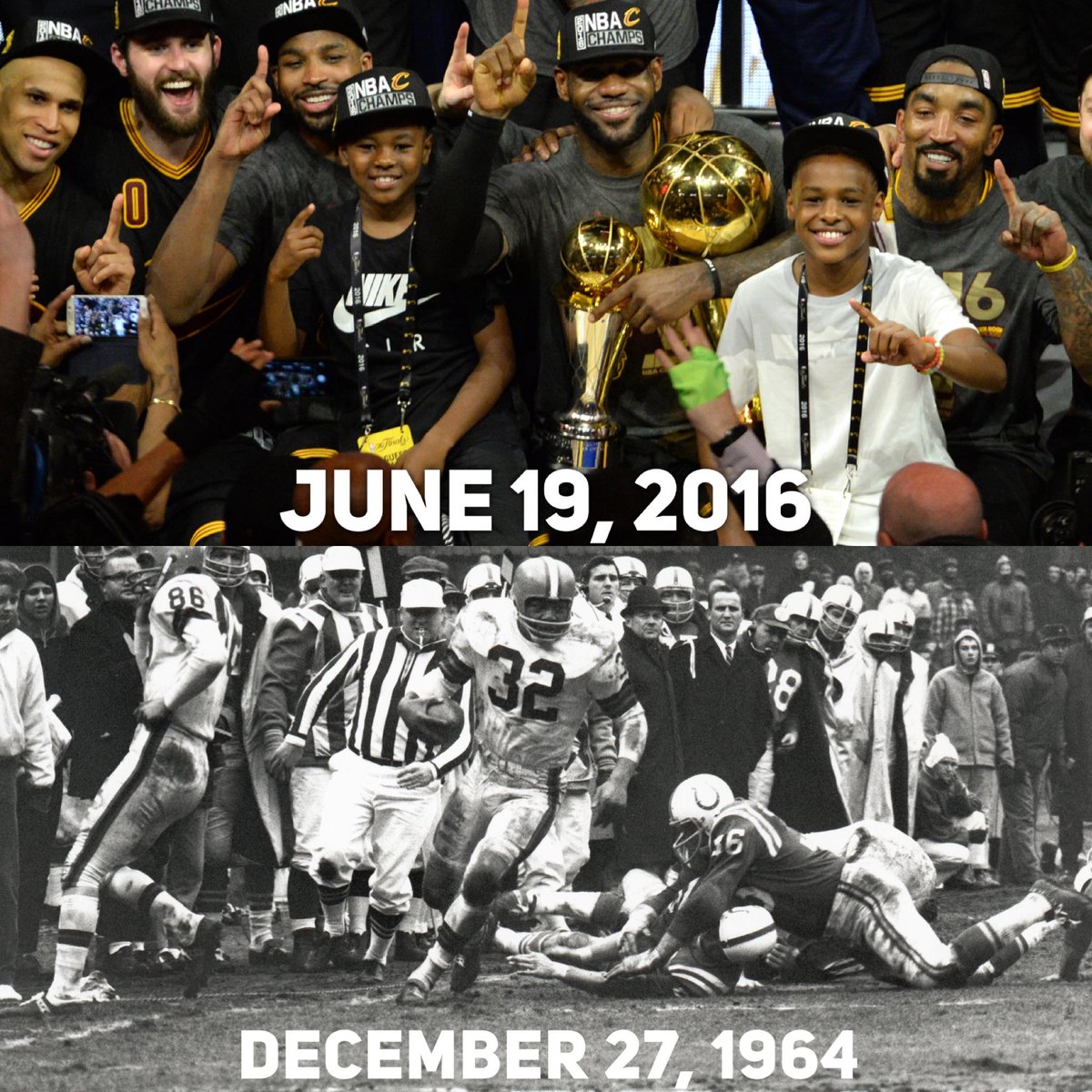 The wait is over.

Cleveland endured 18,800 days between major sports titles.