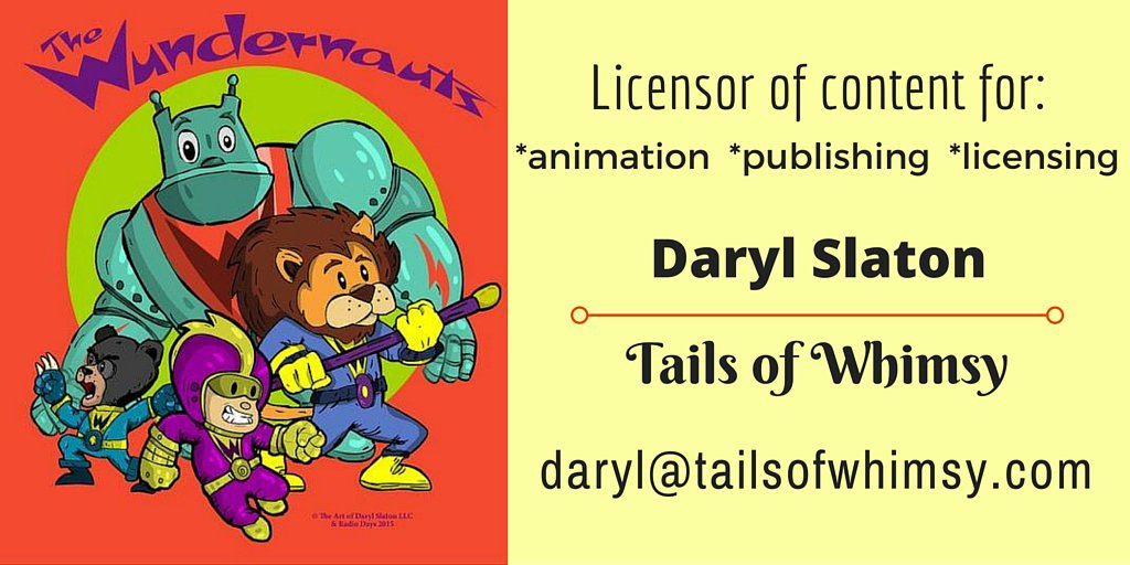 TailsofWhimsy's tweet photo. Stop by the #LicensingExpo @RadioDaysBrand booth E196 tomorrow to see #DarylSlaton + Wundernauts swag @licensingexpo https://t.co/wqDQ52TK9L