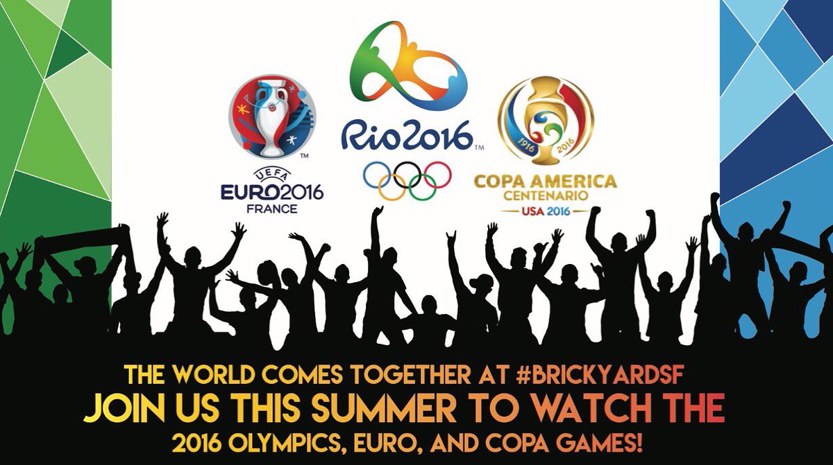 Brickyardsf's tweet photo. Join us for the @UEFAEURO @CA2016 @Rio2016_en games this summer #brickyardsf #FirstDayOfSummer https://t.co/hr7pbiagOo