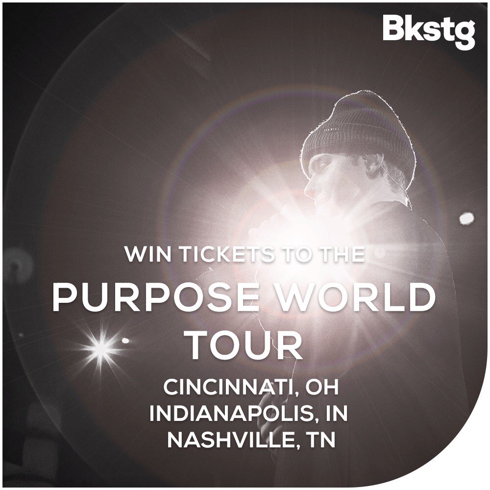 Bkstg's tweet photo. .@justinbieber is giving away a pair of tix to 3 more #PurposeWorldTour dates only on Bkstg: https://t.co/6U6fTWDz7k https://t.co/AvBzaS4mc3
