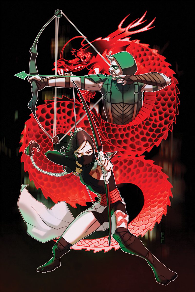 ScottForbes's tweet photo. My cover to DC Comics Green Arrow #6 along with the line art counterpart. #art #comics https://t.co/W8a28QWeTV