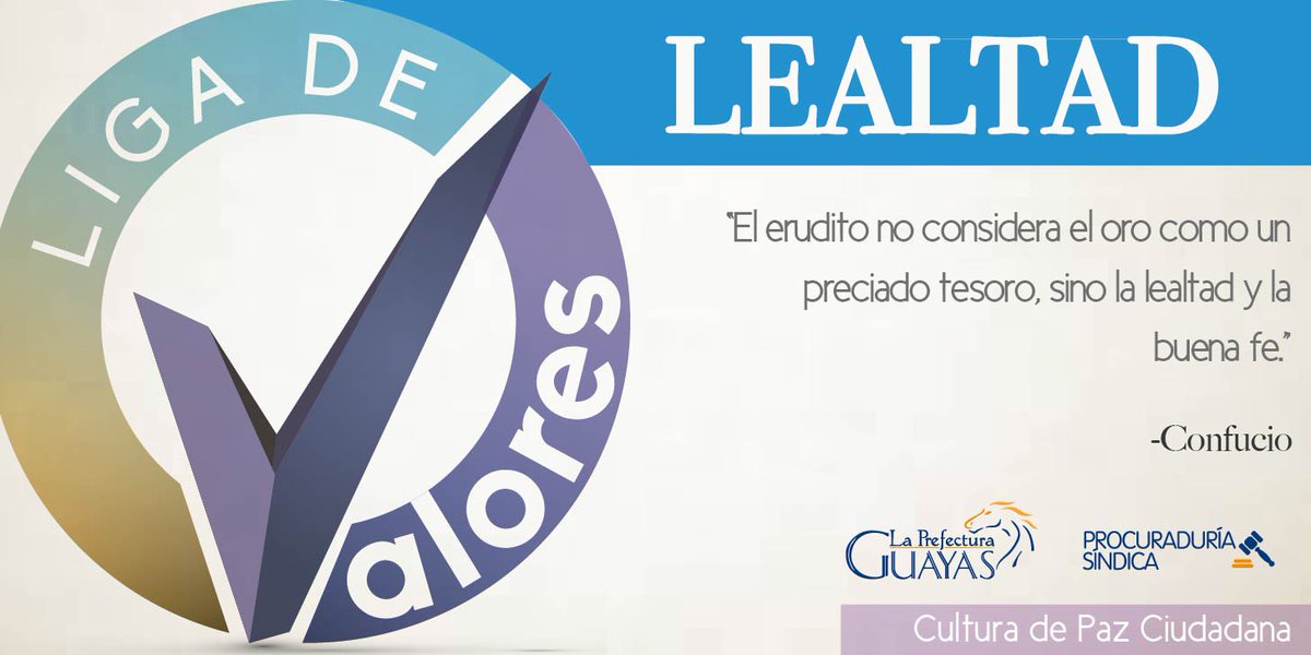 sindicaturagpg's tweet photo. Únete a la @LigaDeValoresEC de @PrefecturGuayas #lealtad #séleal #yosoyleal #haciaunculturadepaz https://t.co/fgBURmo2cF