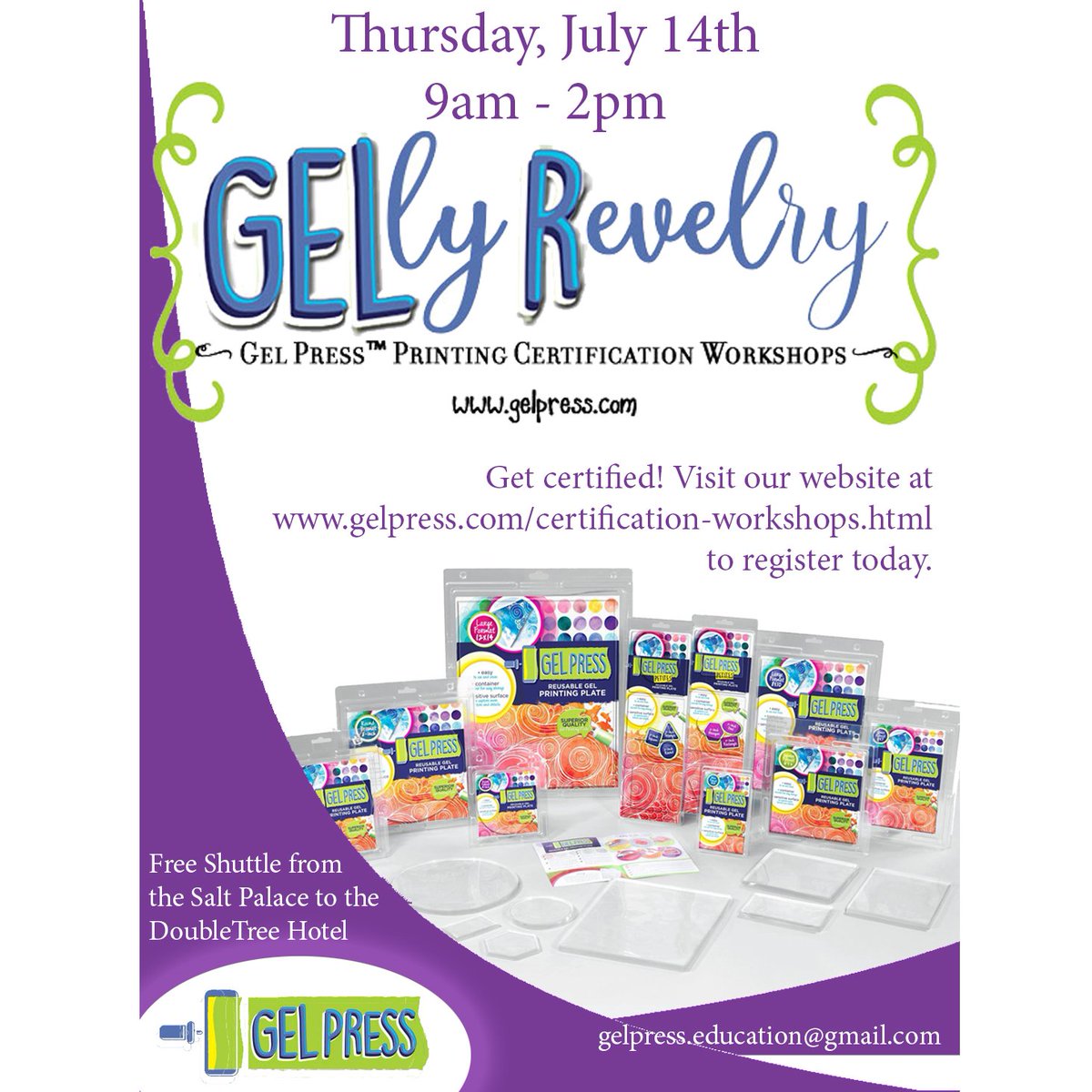 Registration is now open for Gel Press Printing Workshop SLC, UT July 14. Register today: gelpress.com/certification-…