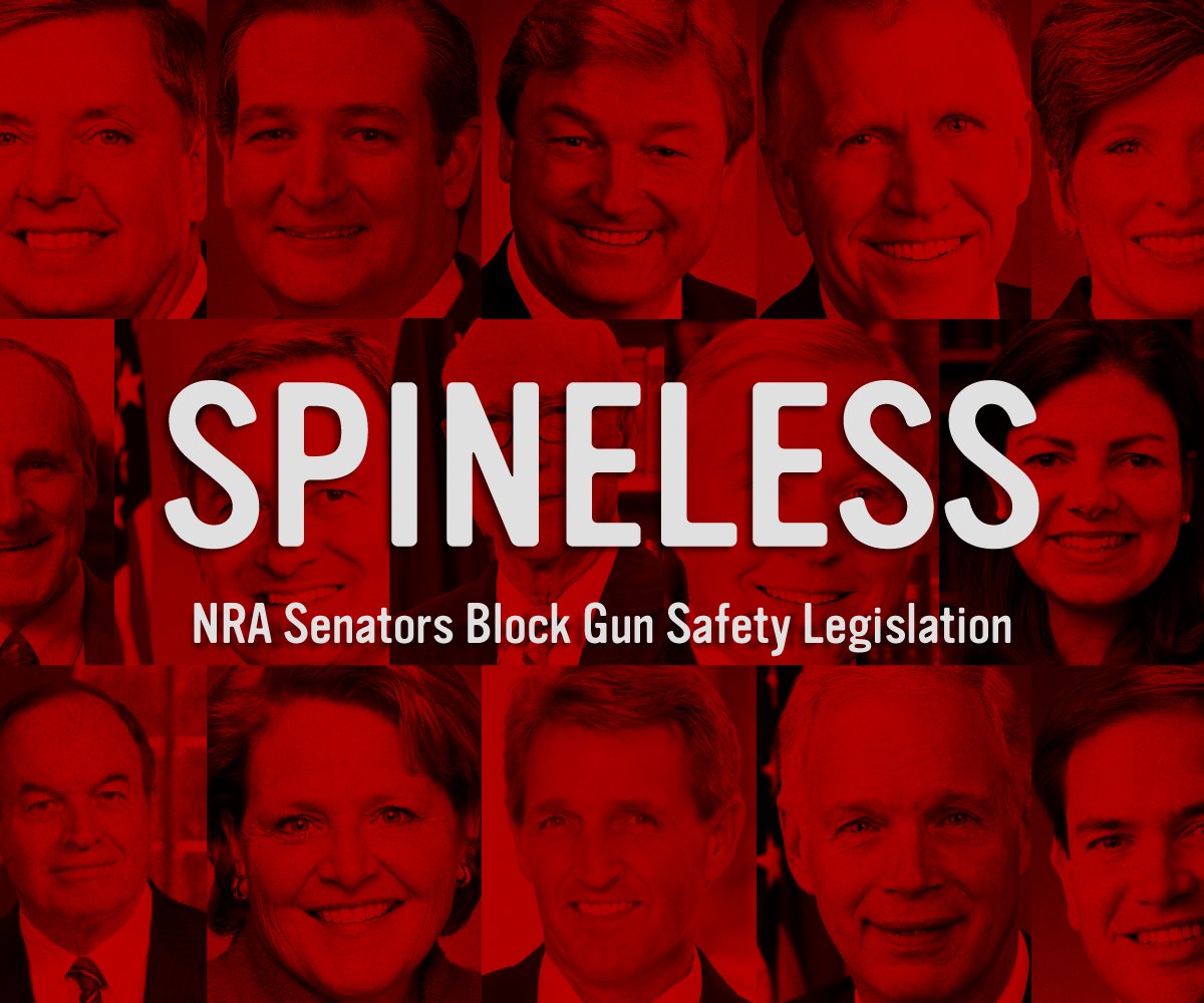 Everytown's tweet image. 56 senators just voted against closing critical gaps in our background check system. #DisarmHate