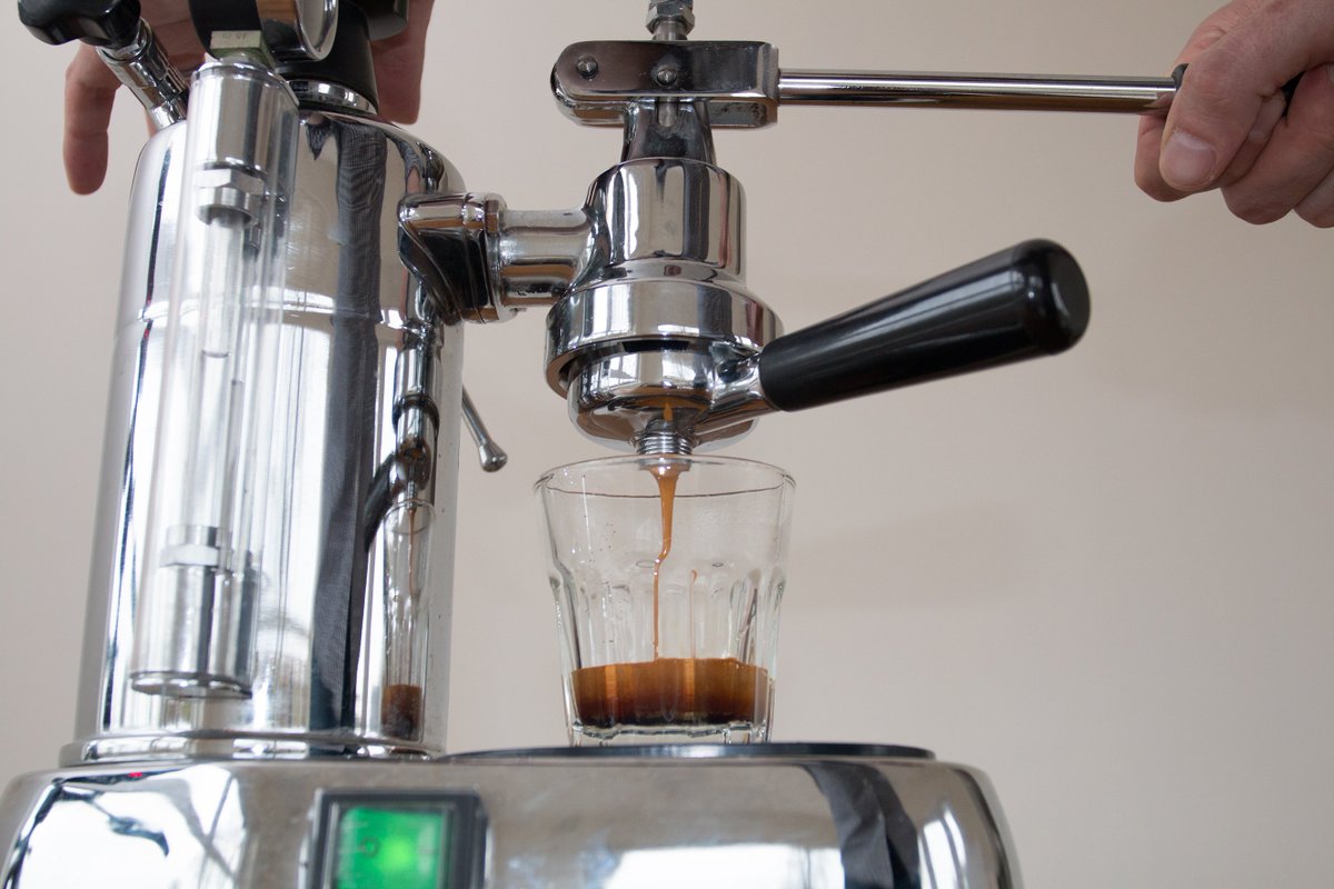 CoffeeBloc's tweet photo. Love, love, love the La Pavoni.......but haven't quite mastered it yet!! https://t.co/TRcw5TteV8