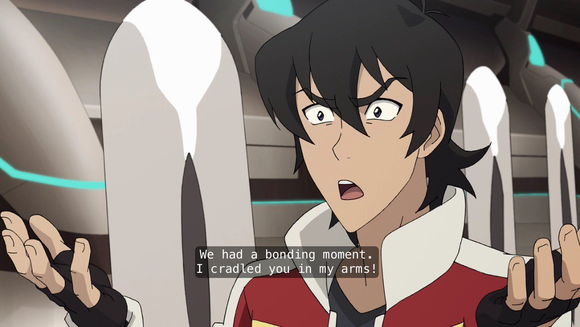 "That's the LAST TIME I hold a human gently, my therapist was wrong I'll go back to crotch-punching only" #Voltron
