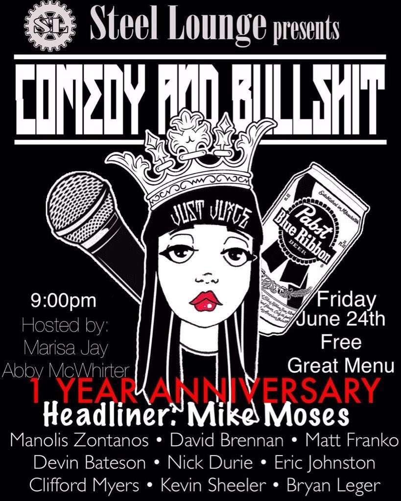 This Friday the jokes are going to be just thrust into your ears all night at <a href="/steel_lounge/">Steel Lounge</a>! Starts at 9pm!