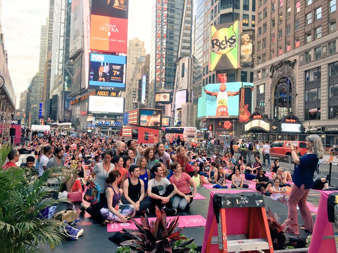 1 pic. SO PROUD!  
In Times Square watching Benny assist his yogi, Cyndi Lee, teach an Epic "Mind Over