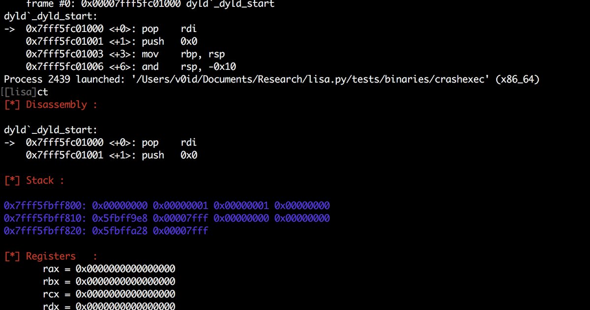 KitPloit's tweet image. lisa.py - An Exploit Dev Swiss Army Knife goo.gl/zwge4y #Backdoor #Capstone #Disassembler