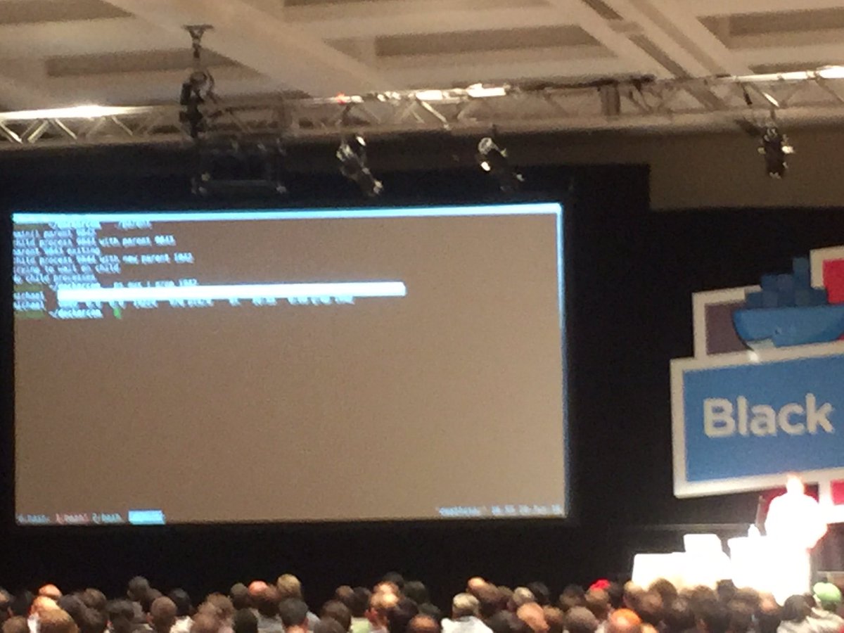 Docker's tweet image. Awesome deep dive into #containerd by @crosbymichael #DockerCon how to get ride of container zombies