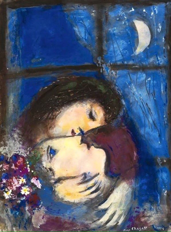 #MarcChagal Deux têtes à la fenêtre 1955-56 Buonanotte 🌟!